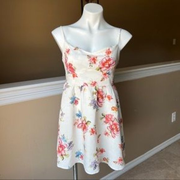 NEW ZARA PRINTED CORSET STYLE DRESS LINEN SPAGHETTI STRAPS WOMENS SIZE M - Picture 2 of 6